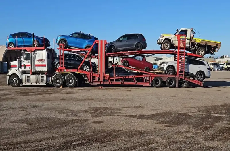 A car carrier transporting vehicles from Melbourne to Brisbane