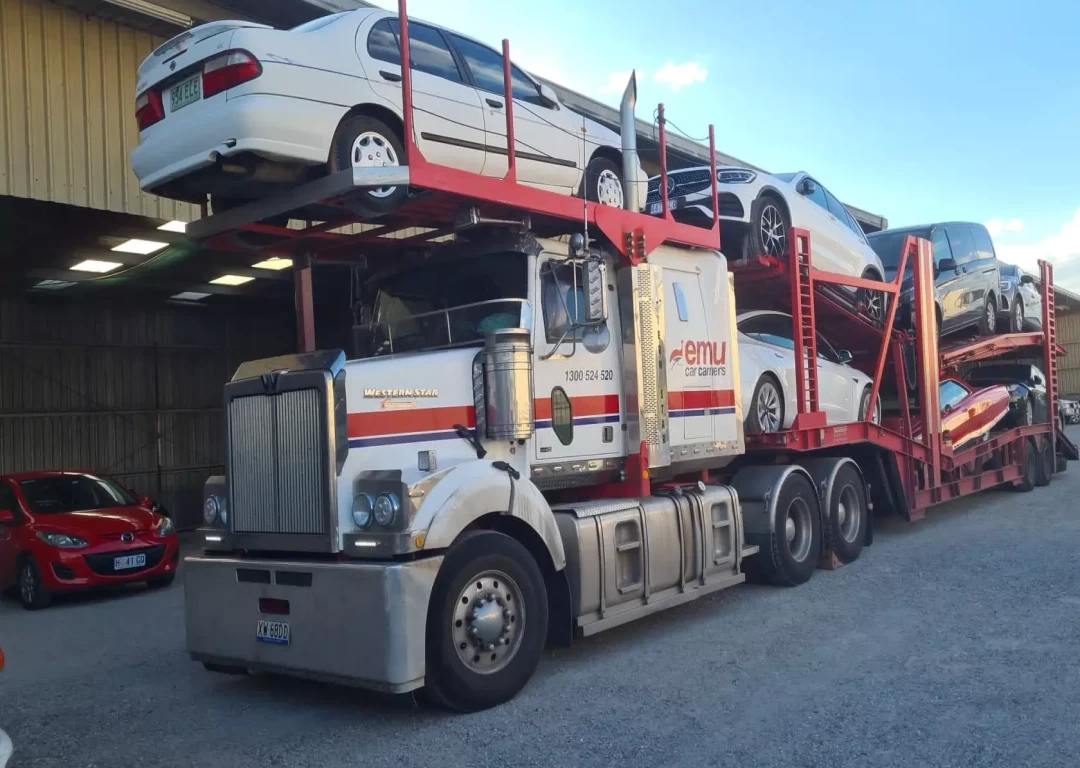 Multiple cars on a big car carrier