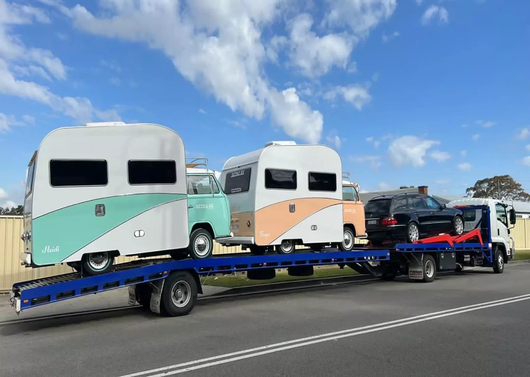 Interstate car transport Melbourne on an open car carrier