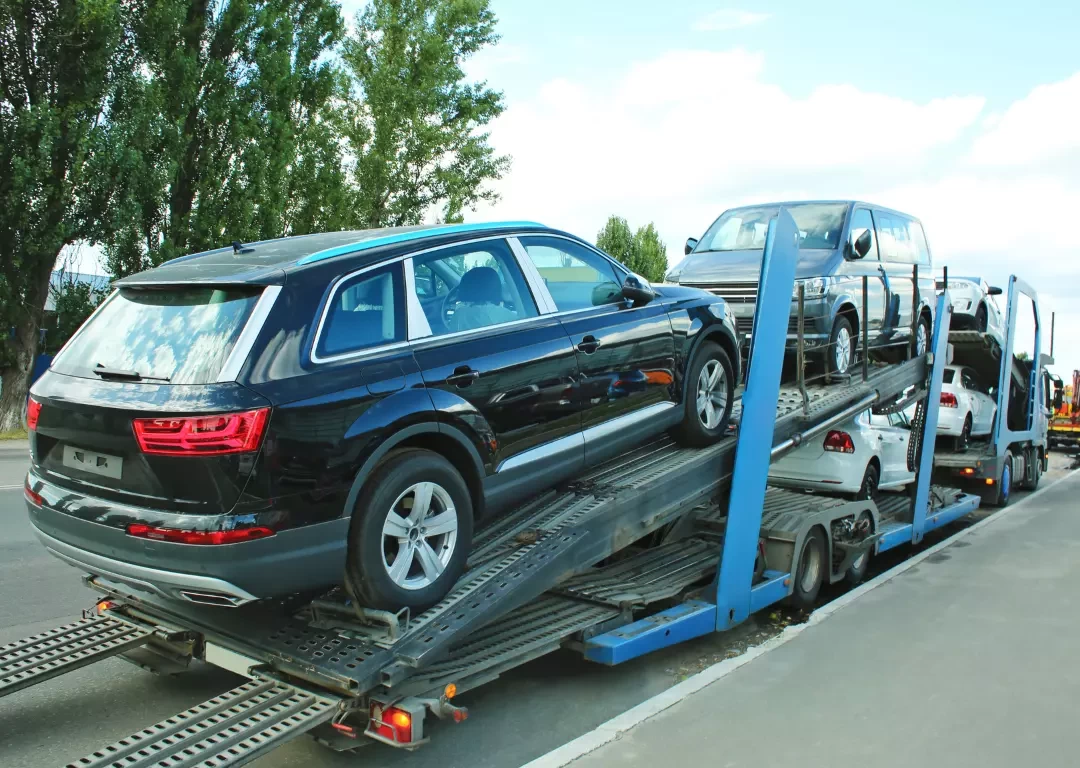 car transportation on a multiple car carrier