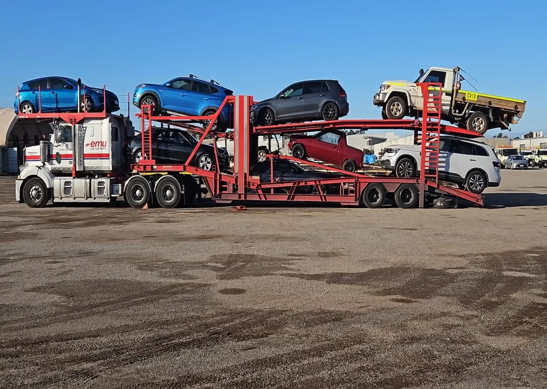 A car carrier transporting vehicles from Melbourne to Brisbane